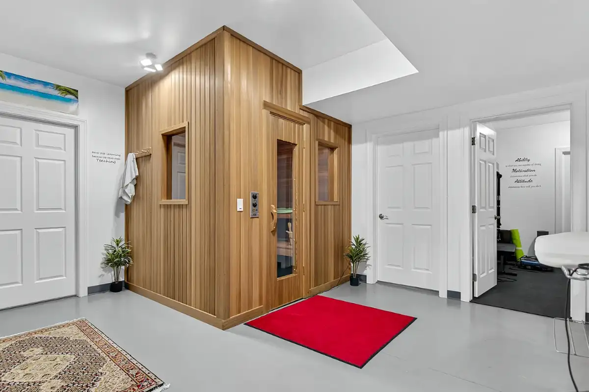 Sauna and fitness room at 7484 Wilson Rd. 