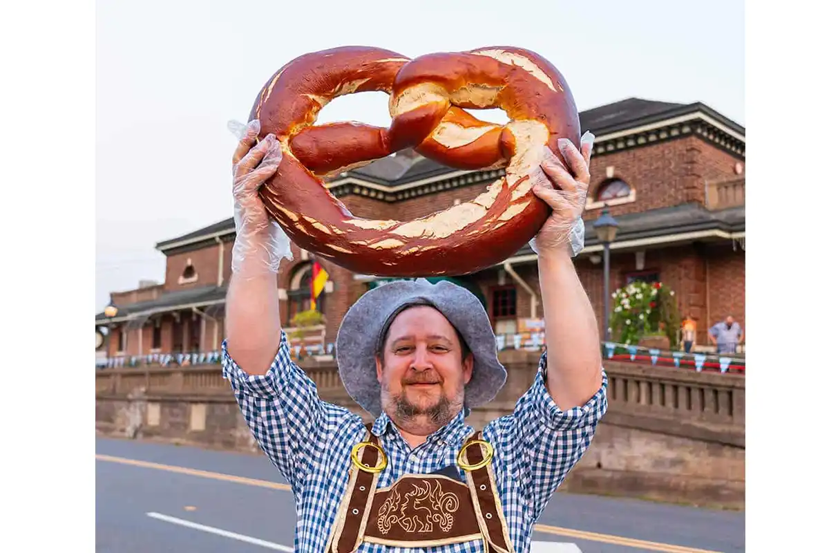 alpine chef restaurant six pound pretzel