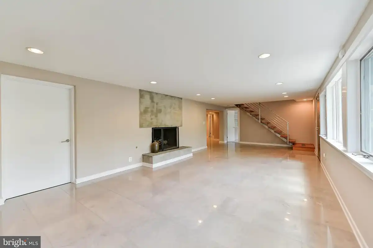 rec room with gas fireplace