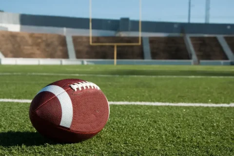 football on empty field