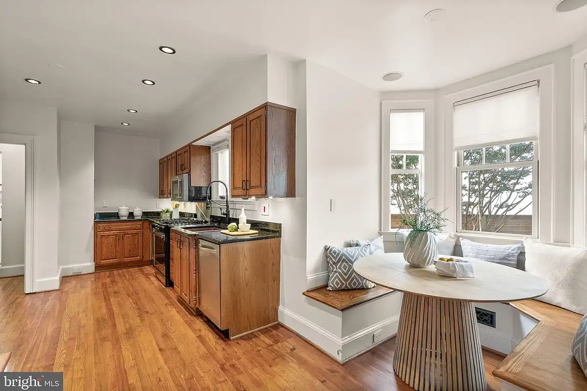 The breakfast nook and kitchen at 1520 N Highland St. 