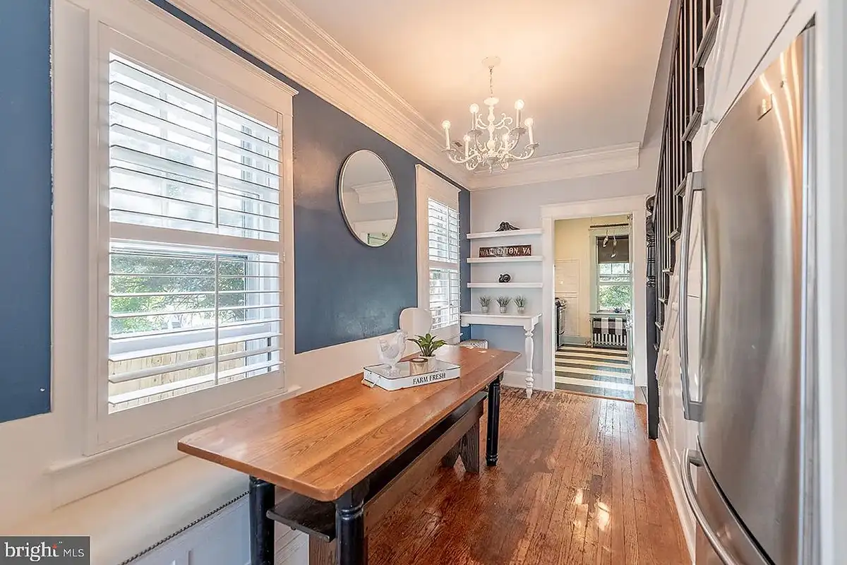 The galley-style dining room at 222 Locust St.