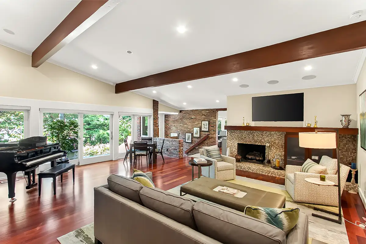 The flexible and spacious great room at 1753 Army Navy Dr.