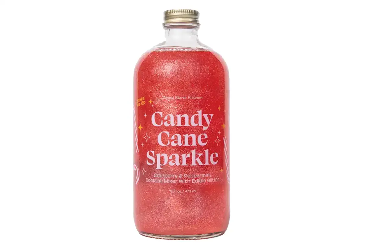 Candy Cane Sparkle mixer for cocktails and mocktails from Golden Fox Boutique