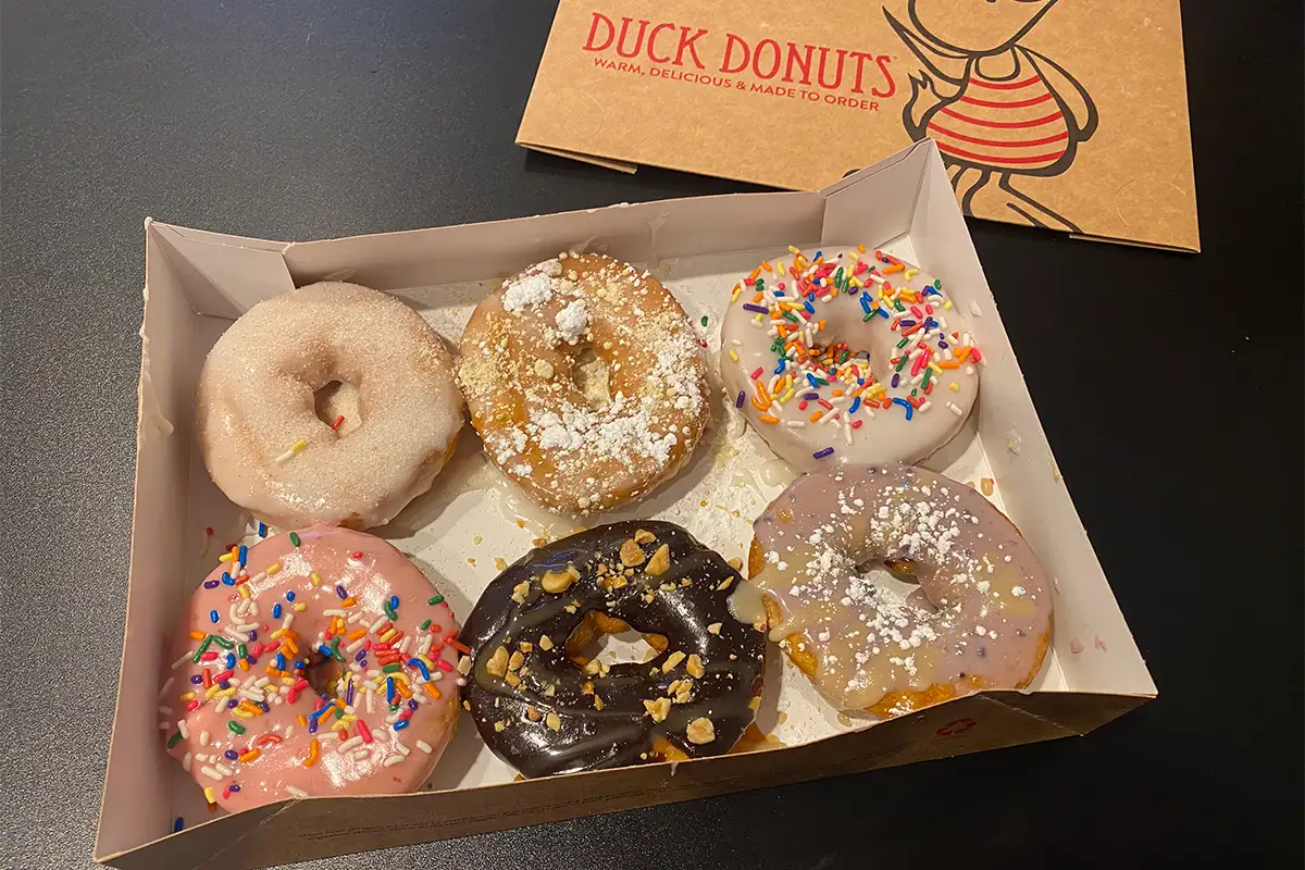 A half-dozen of Duck Donuts from the Fashion Centre at Pentagon City.