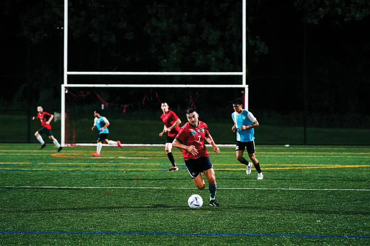 FXA Adult Sports team playing soccer