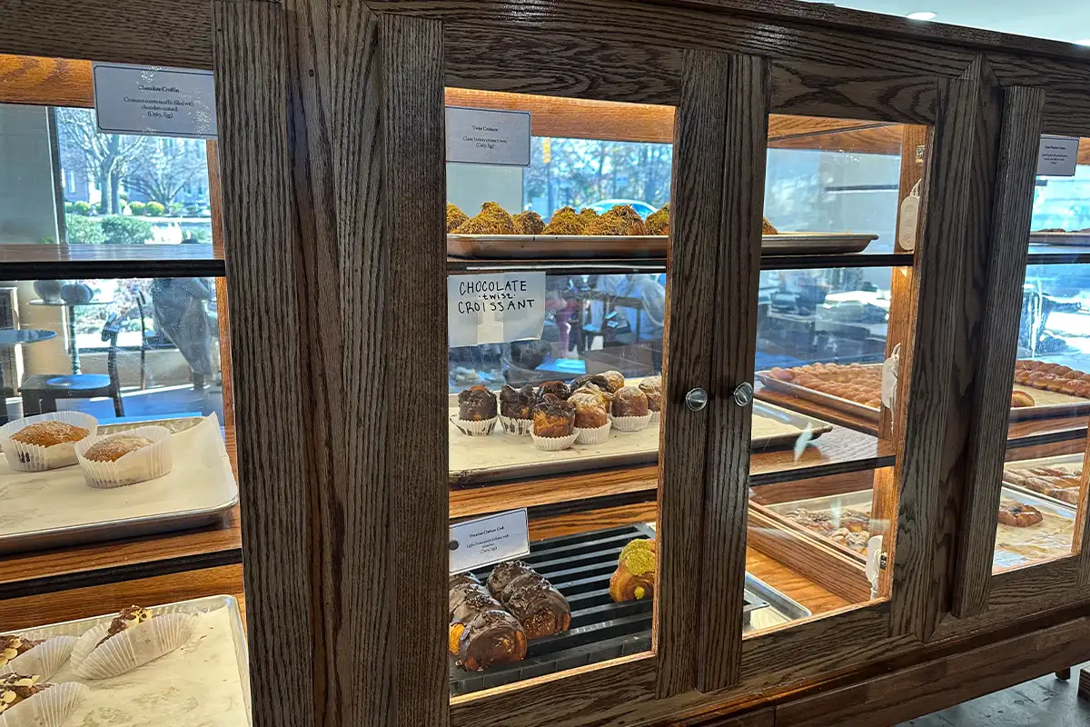 bakery case at Layered in Fairfax