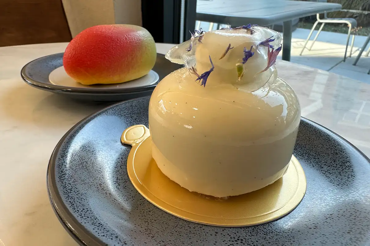 mango and vanilla pastry from Layered bakery in Fairfax