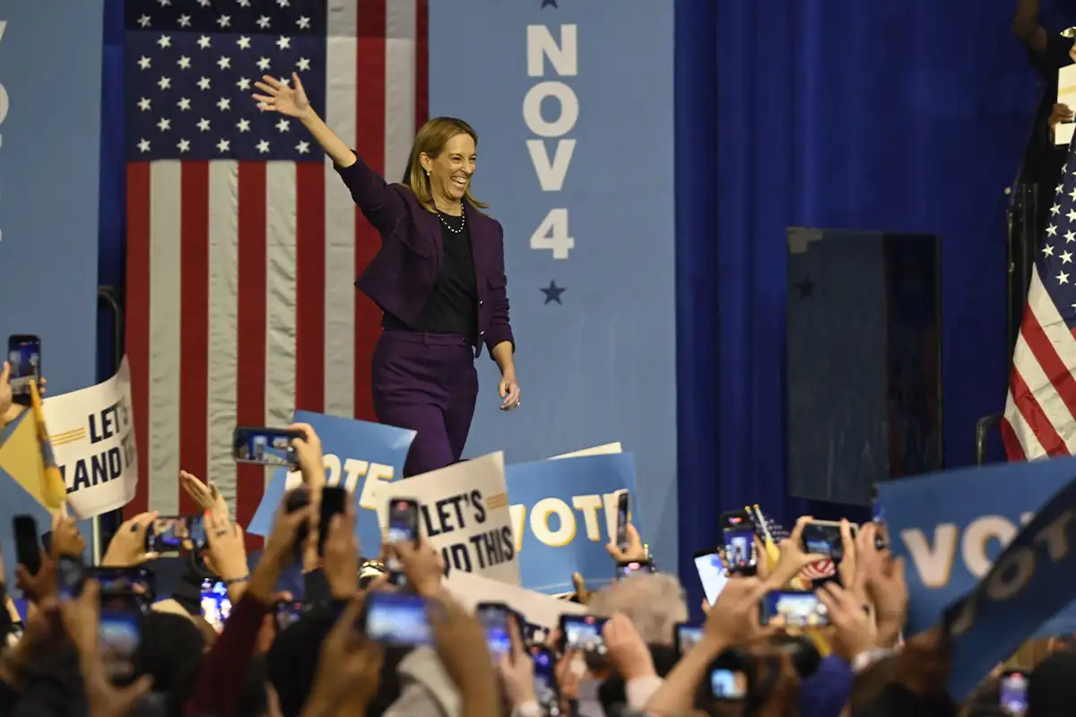 Mikie Sherrill at a campaign rally for New Jersey governor