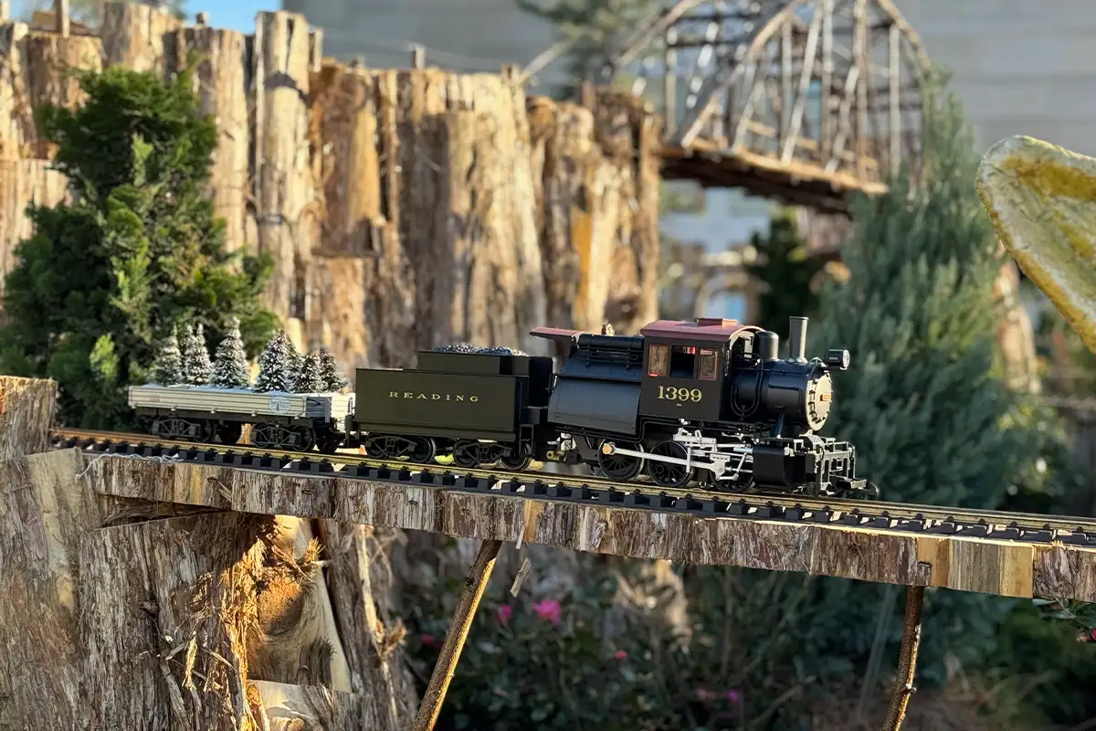 The model trains at the U.S. Botanic Garden holiday exhibit 2025.