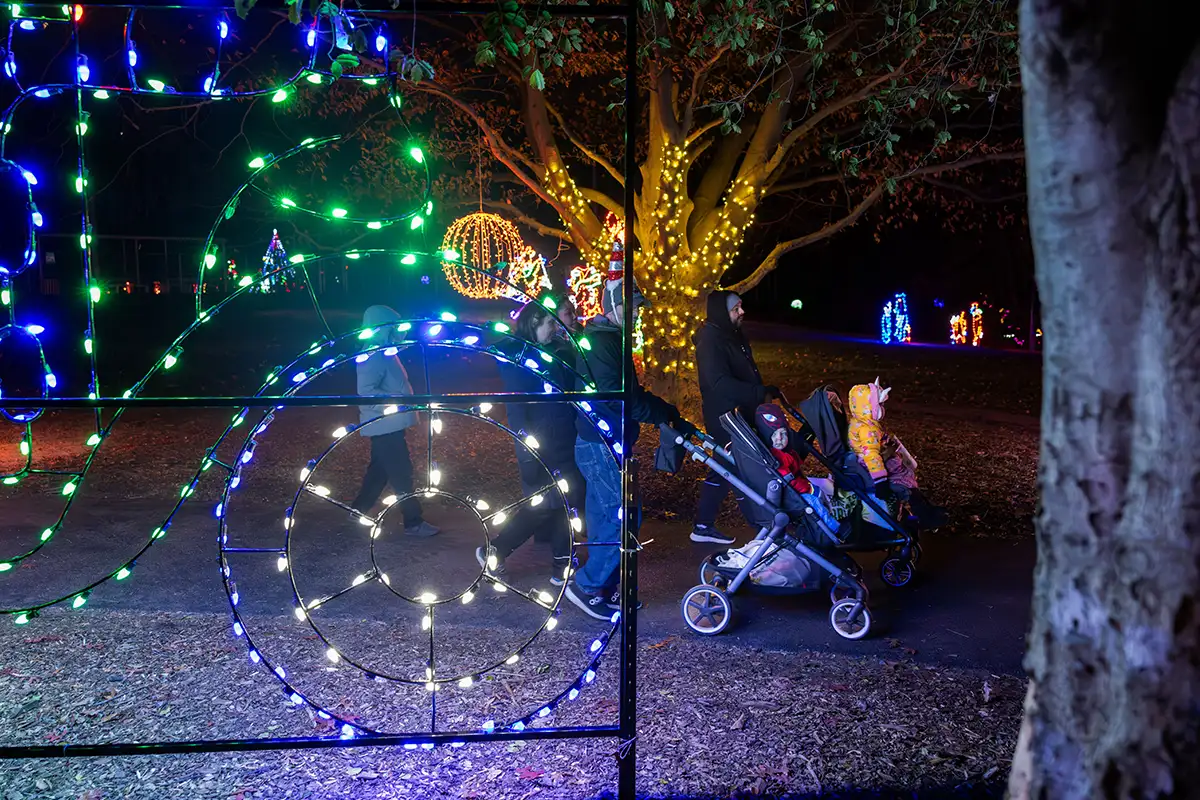 The trail of lights at Reston Winterfest 2024