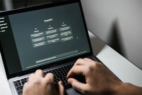 computer with chatgpt on screen
