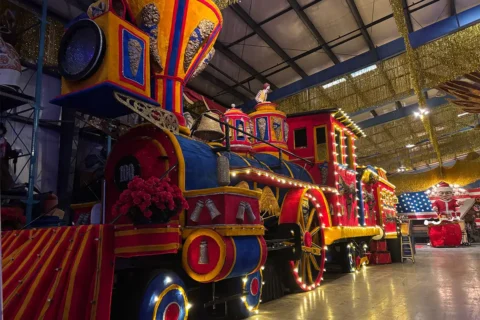 Train parade float