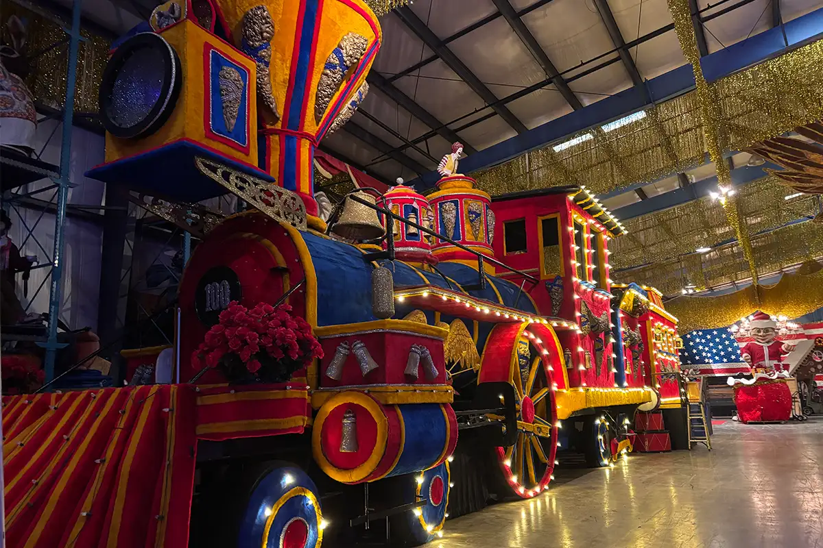 Train parade float