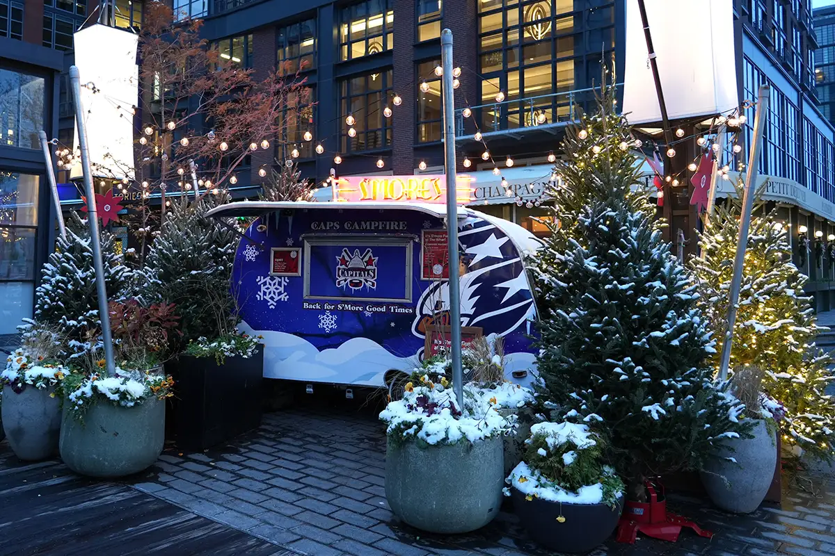 The Caps Campfire stand near the Wharf Ice Rink