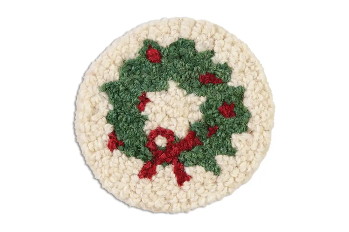 Holiday Wreath Coasters: $28 for a set of four at Red Barn Mercantile, 1117 King St., Alexandria, redbarnmercantile.com