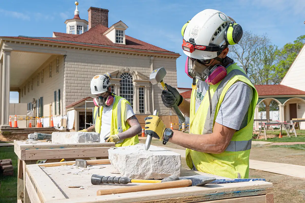 Construction during Mount Vernon's revitalization.