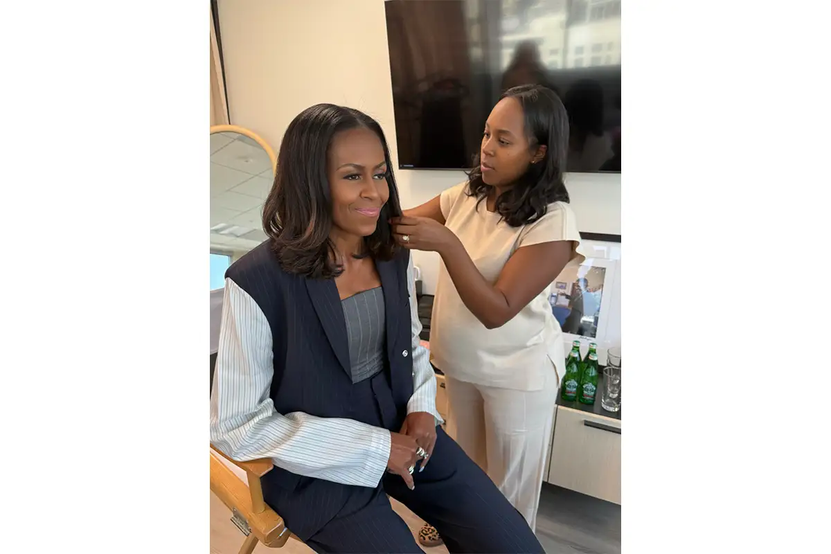 Yene Damtew styles Michelle Obama's hair