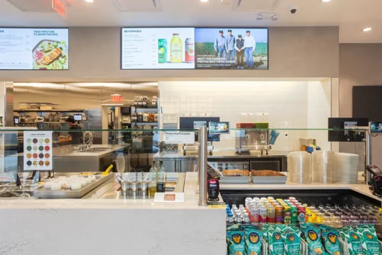 An interior view of the front of the Sweetgreen in McLean 