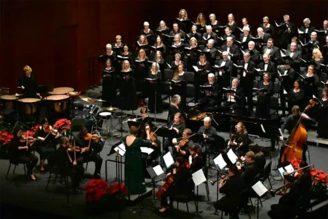 Manassas Chorale performs its Merry & Bright concert at the Hylton Performing Arts Center