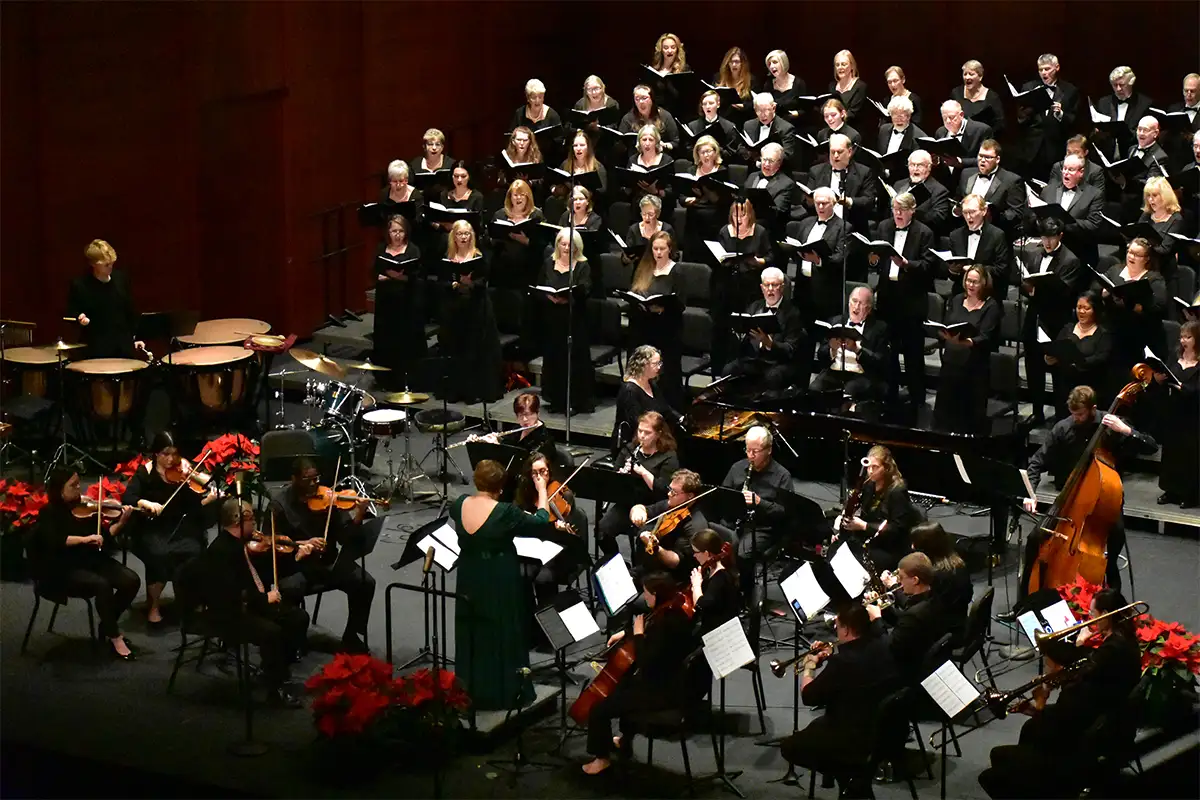 Manassas Chorale performs its Merry & Bright concert at the Hylton Performing Arts Center