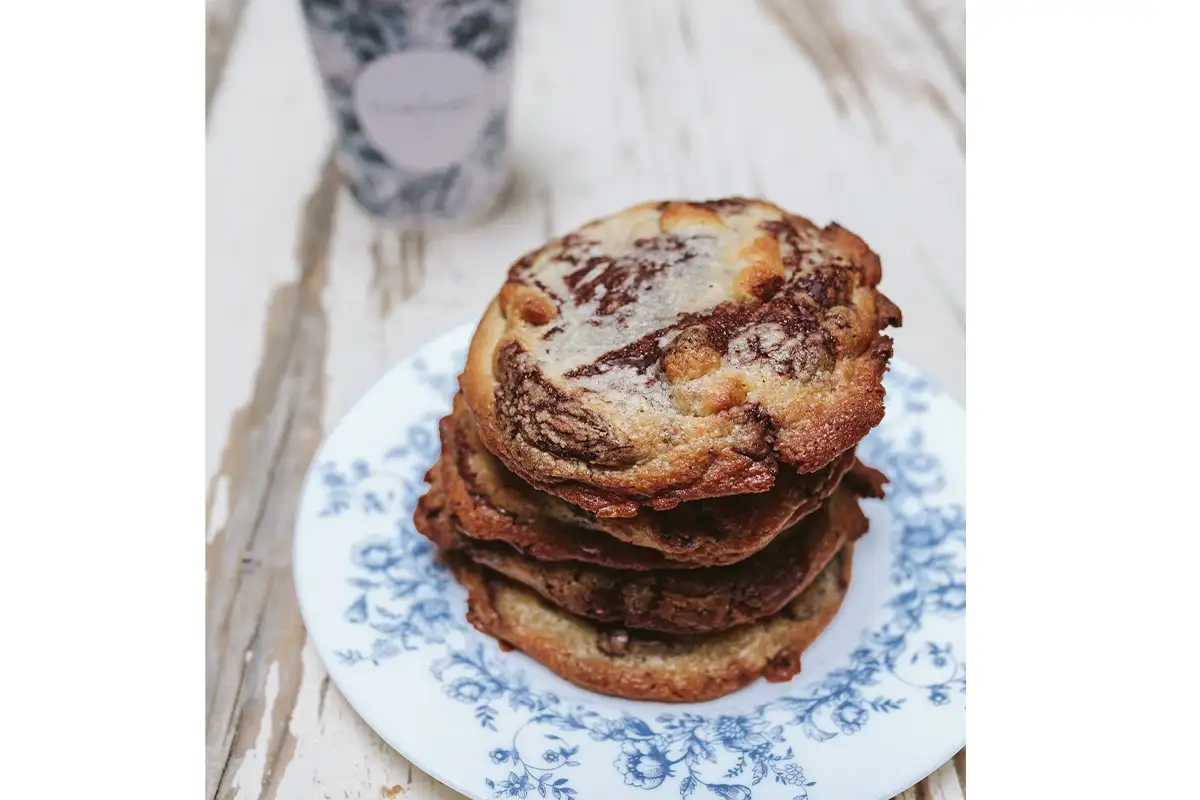 a plate of cookies at maman