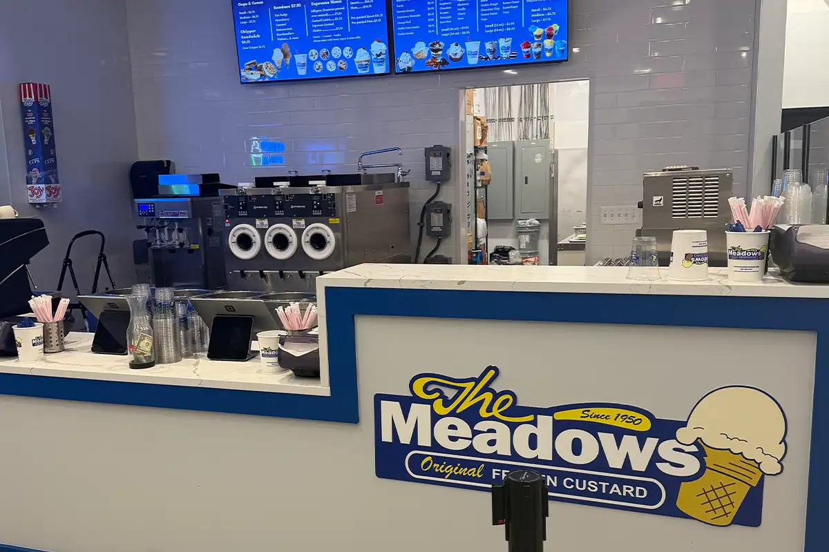 the counter at Meadows Original Frozen Custard in Reston