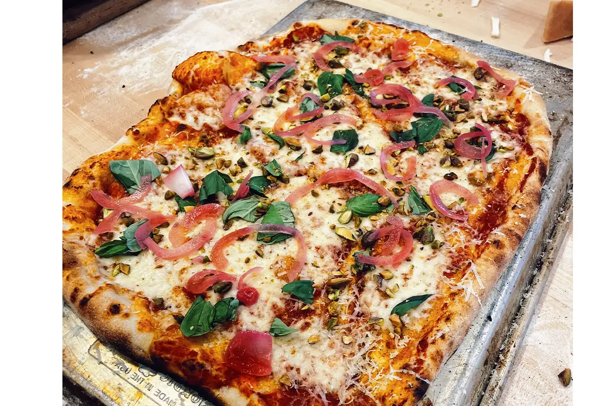 a pizza at Dough Baby