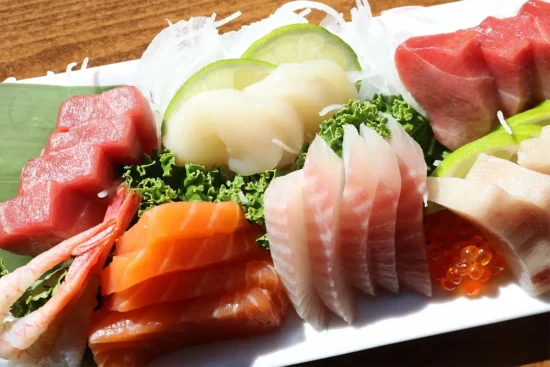 a plate of sushi at Sushi Oishi 