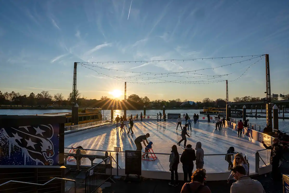 ice skating rink at the wharf