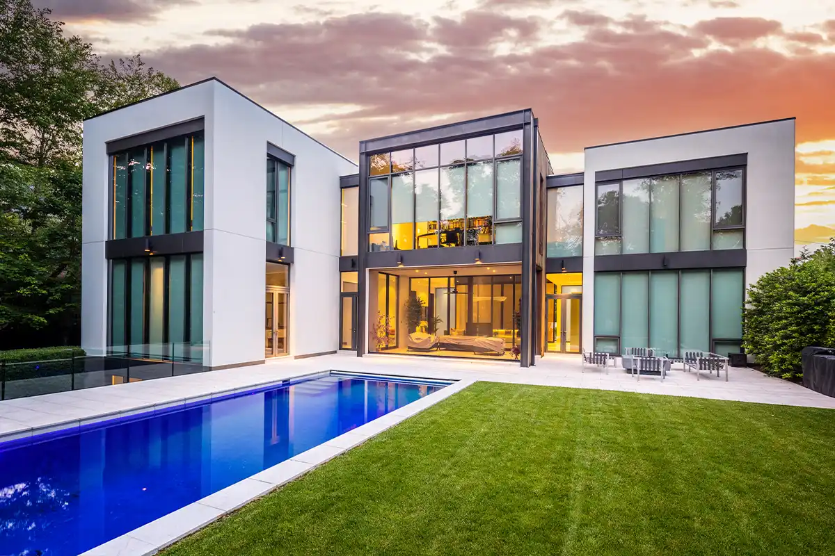backyard with pool at 410 chain bridge rd., mclean