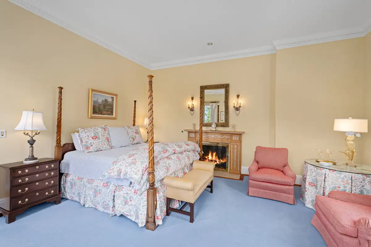 Primary bedroom with fireplace