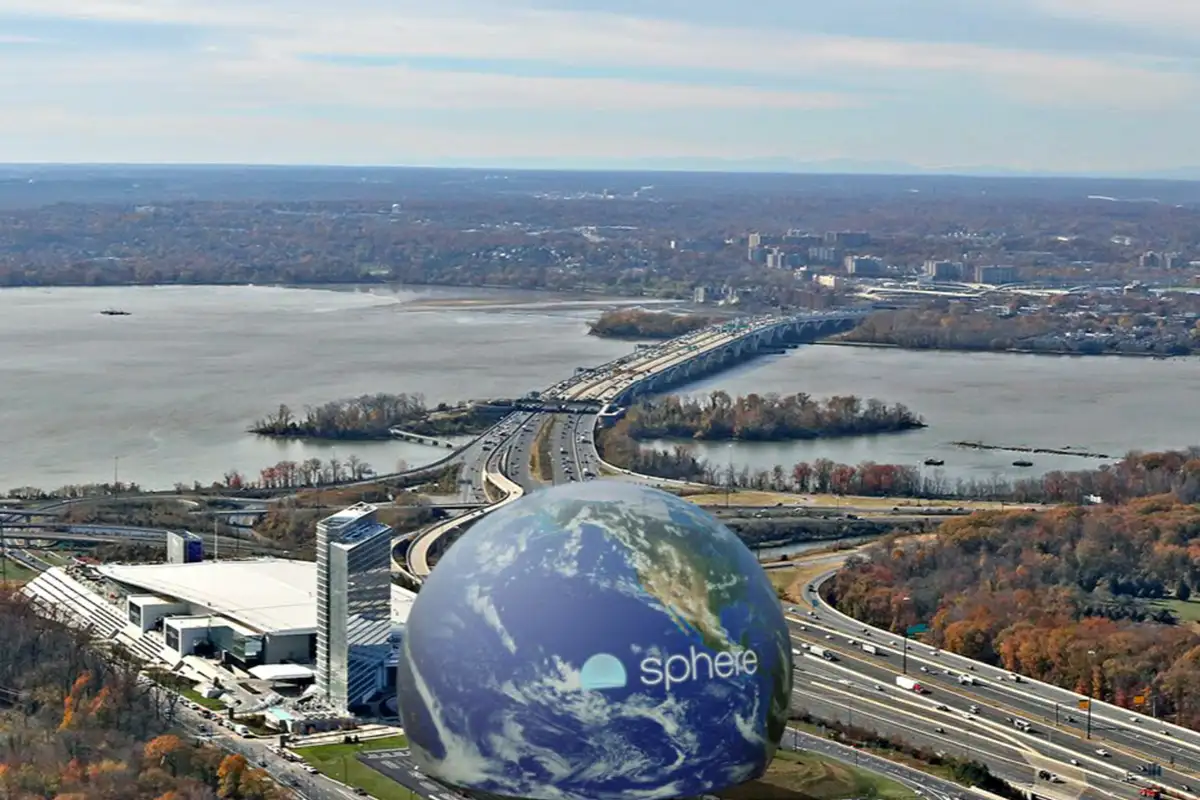 rendering of a sphere entertainment center in National Harbor