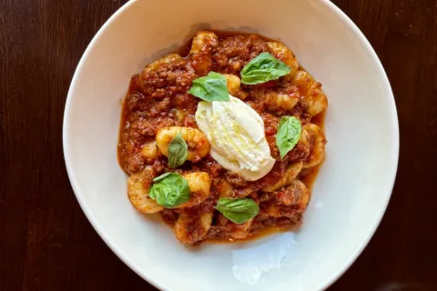 Pasta dish from Oak & Ember
