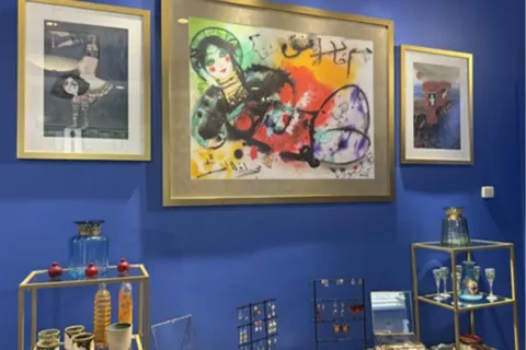 paintings, barware, decor and jewelry at Ovissi