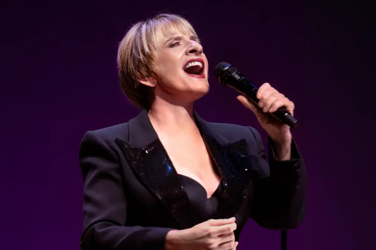Patti LuPone on stage singing