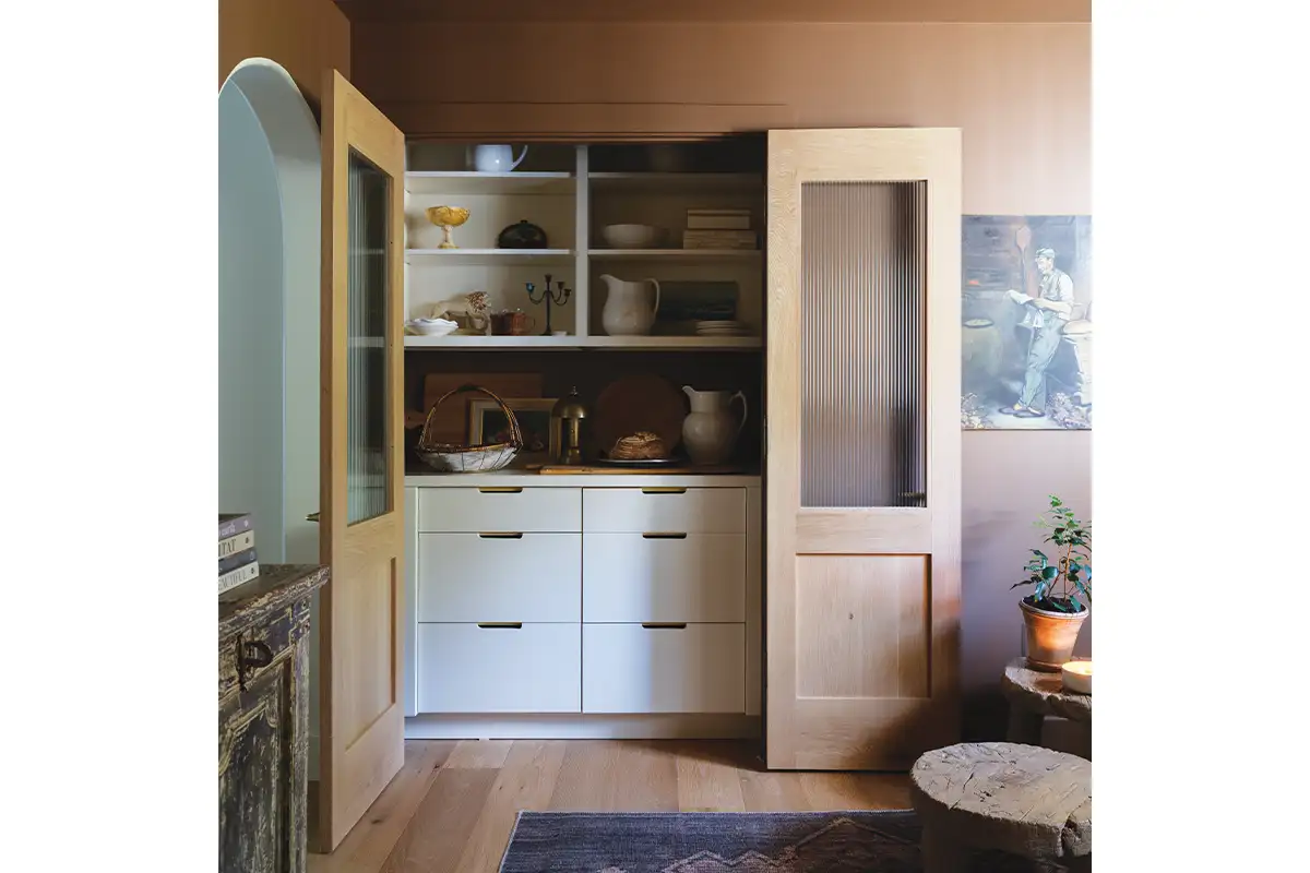 Shelving area in Reston home