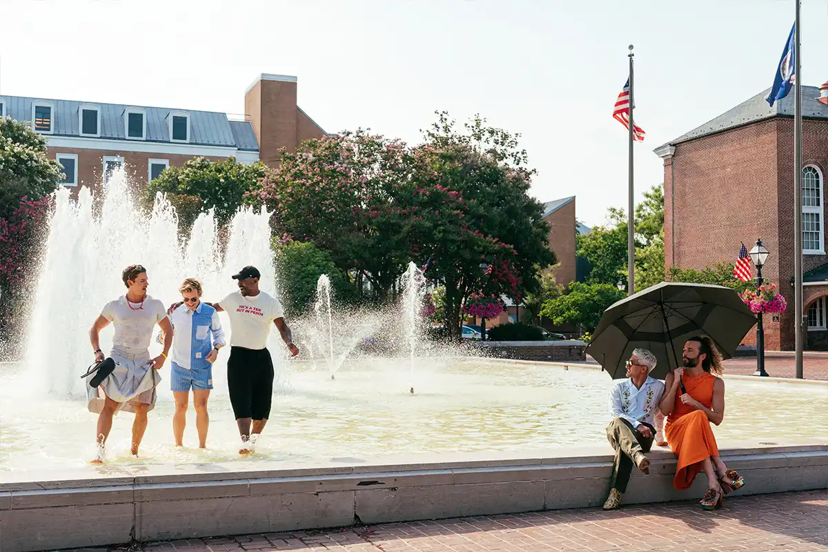 queer eye cast in Alexandria fountain