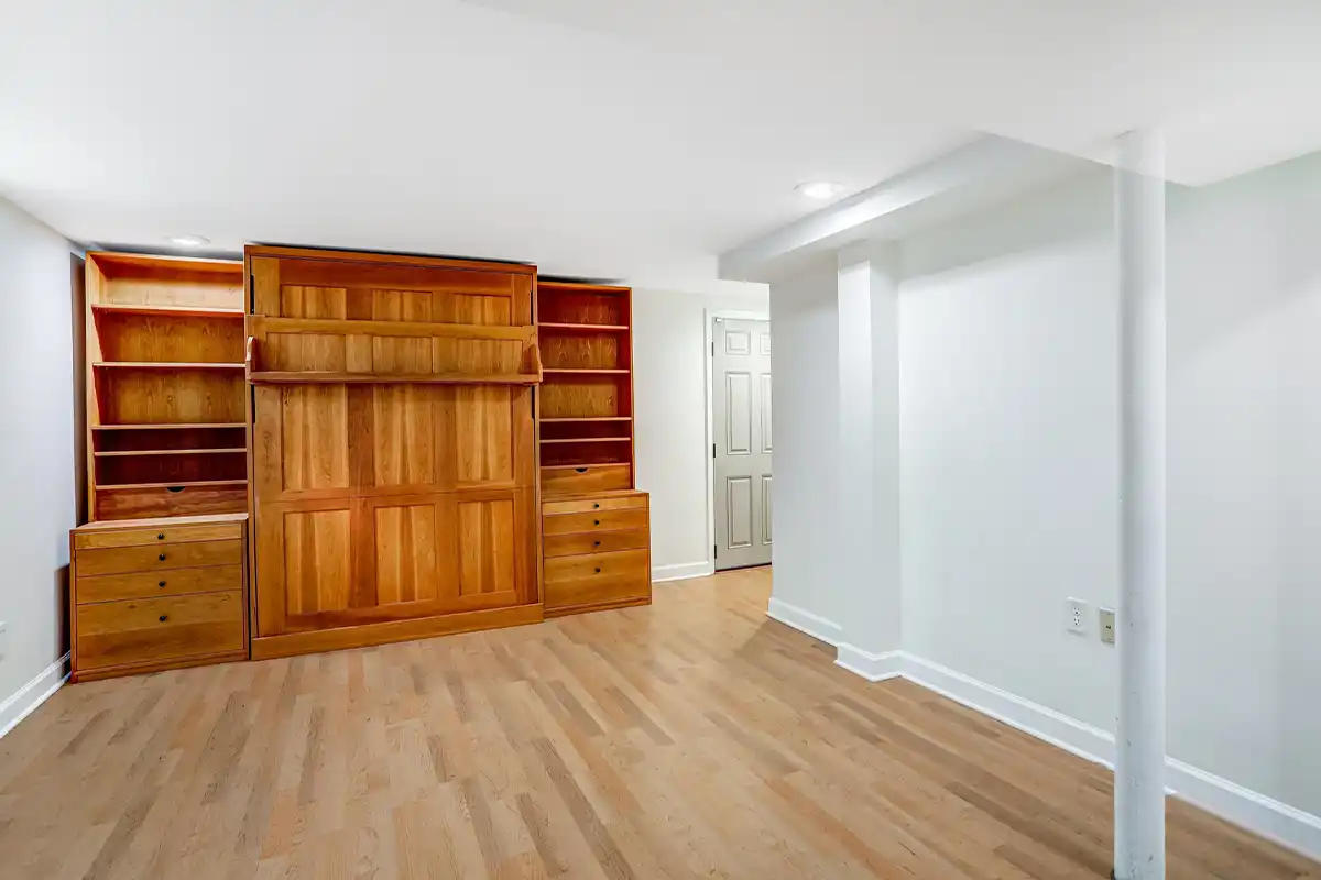 finished basement with murphy bed