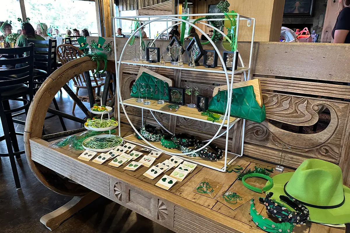 St. Patrick's Day jewelry and accessories for sale at The Winery at Sunshine Ridge Farm