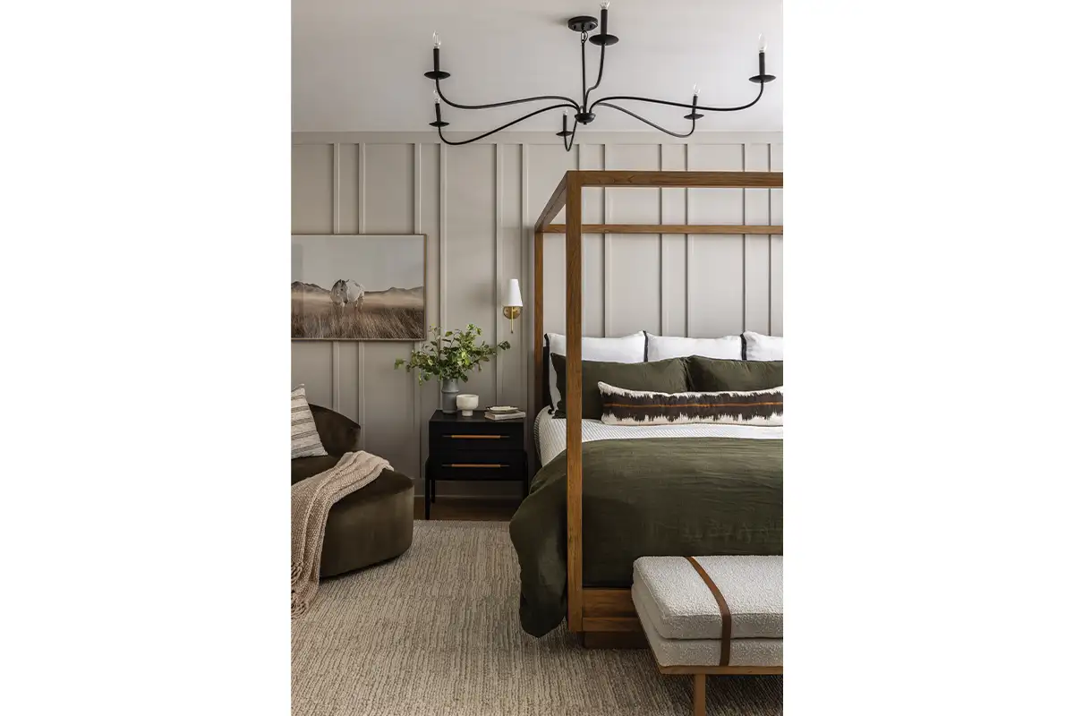Bedroom with wall panels