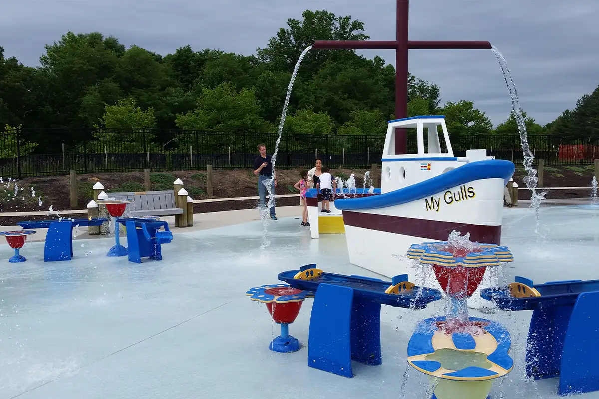 Our Special Harbor splash park in Franconia