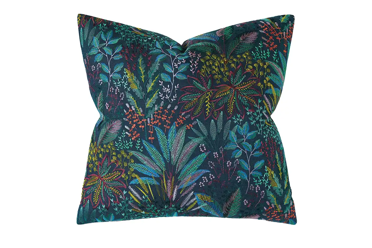 Pillow with botanical pattern