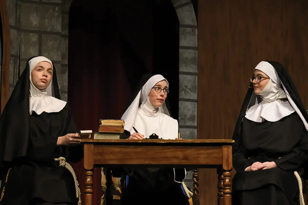 Westfield High School students Graci Vlattas, Julia Leonard, and Rebecca Zannotti perform in 2025’s The Sound of Music.
