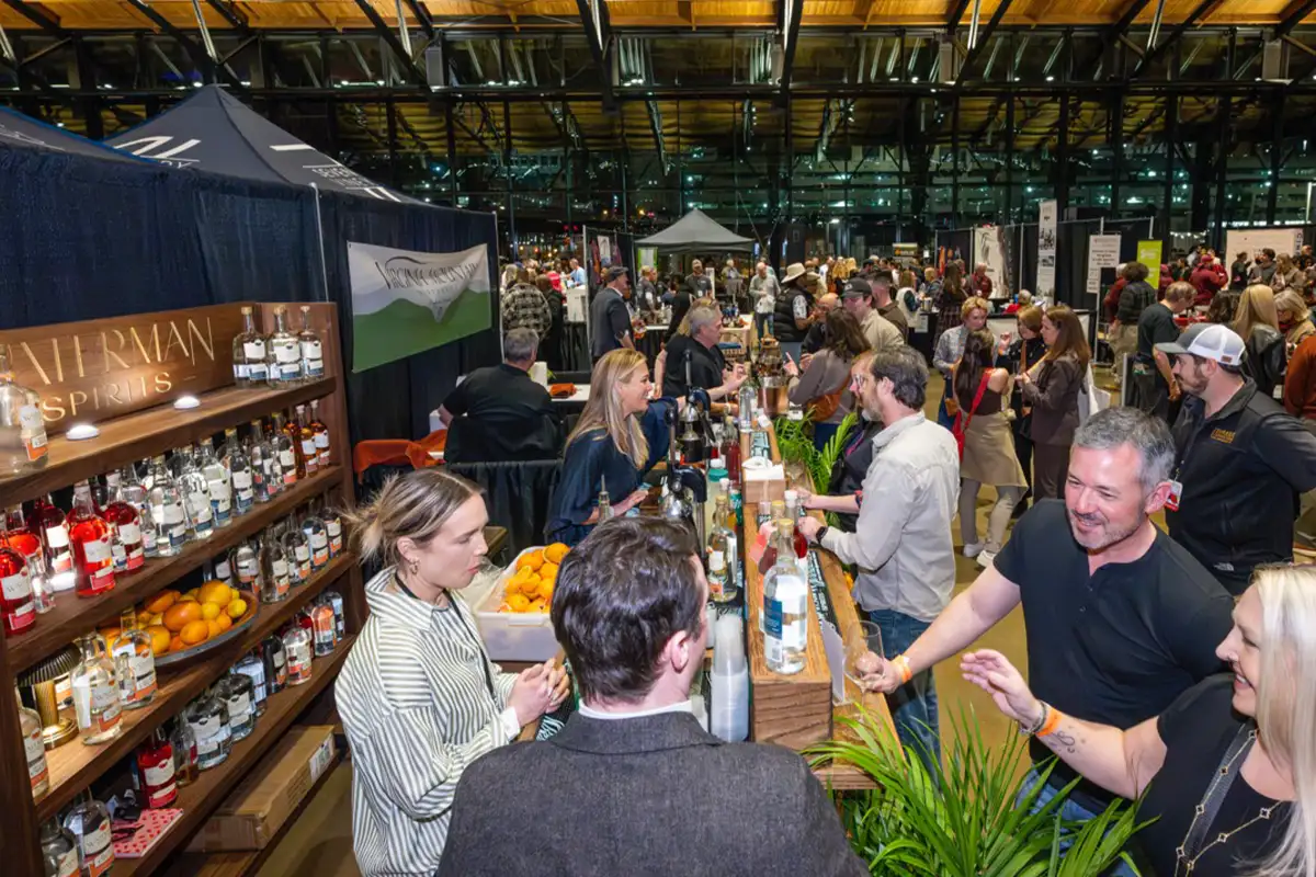 Attendees in the main area of the Virginia Wine Expo