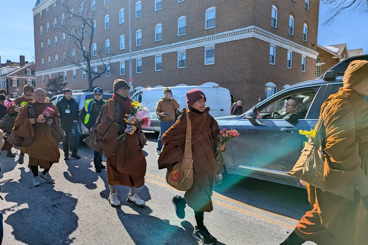 Monks on Walk for Peace