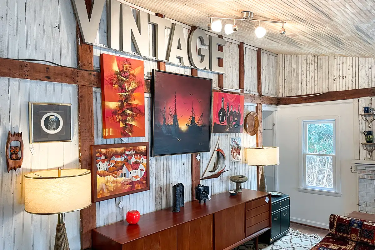 A Vintage sign and items for sale at Young Lucketts