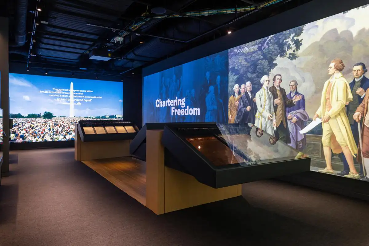The National Archives Museum America 250 exhibit: The American Story interior