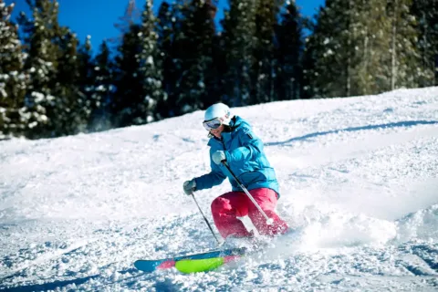 Woman skiing