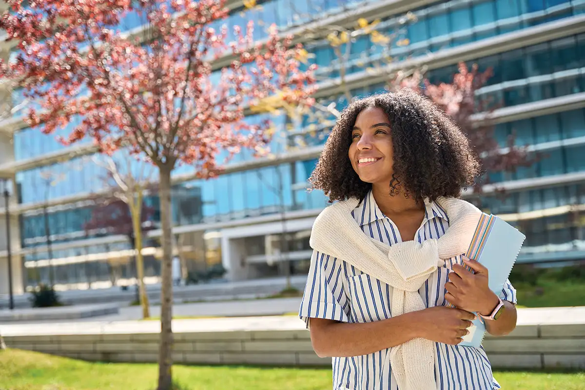 Girl on college campus